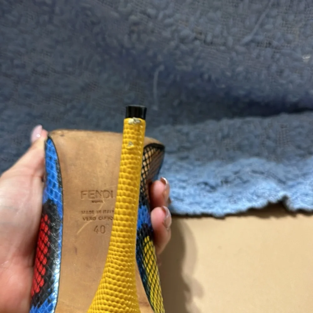 FENDI multicolor python leather pump - Picture 6 of 10